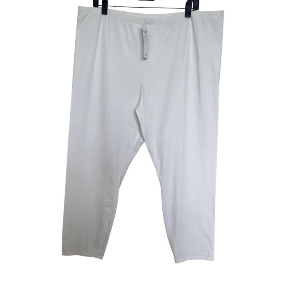 NEW Eileen Fisher Cropped Leggings Womens Size 3X Organic Cotton White